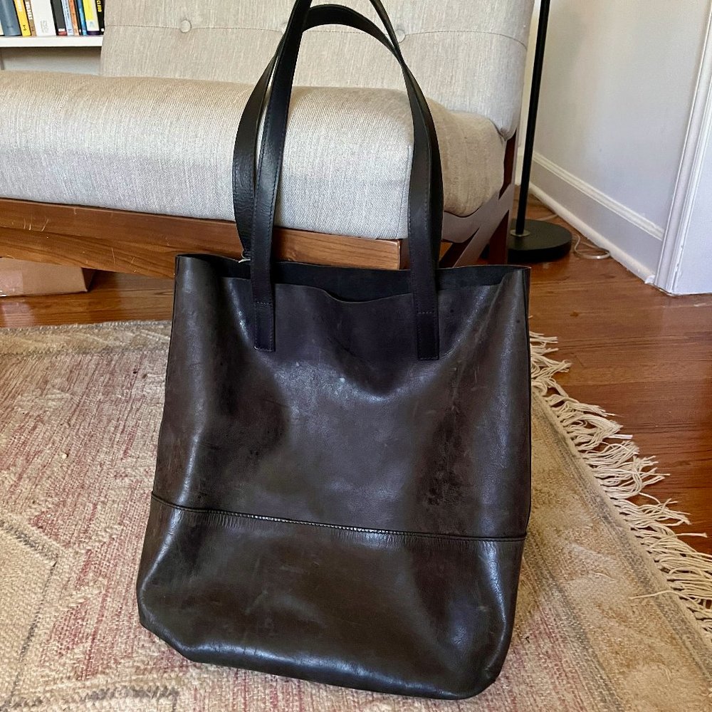 ABLE Mamuye black leather tote original with pouch